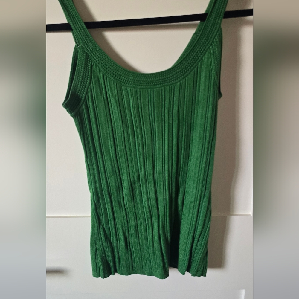 White House Black Market Emerald Green Ribbed Tank Dress